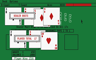 Vegas Blackjack atari screenshot
